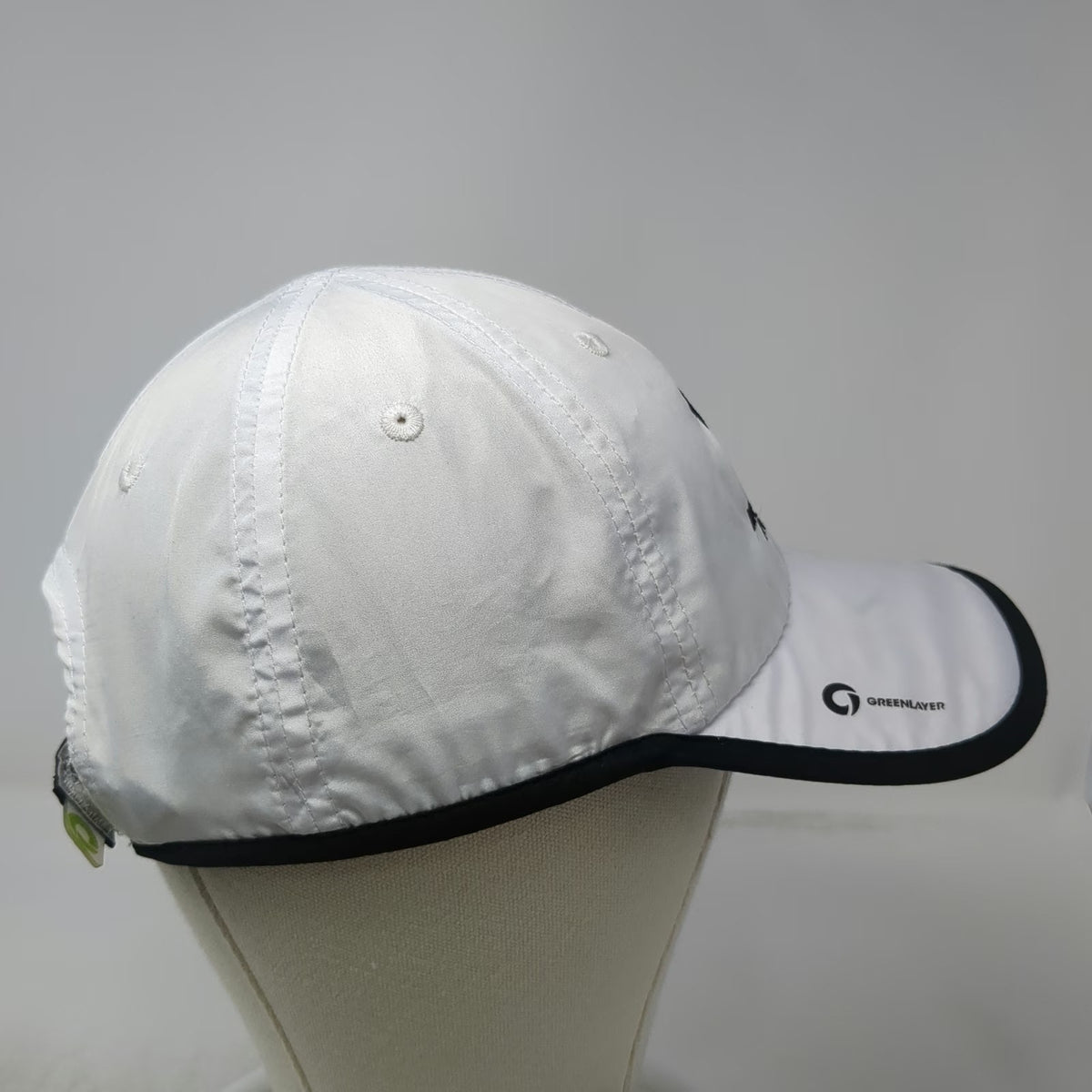 Greenlayer Major League Triathlon Hat White Baseball Cap OS Slideback Shield
