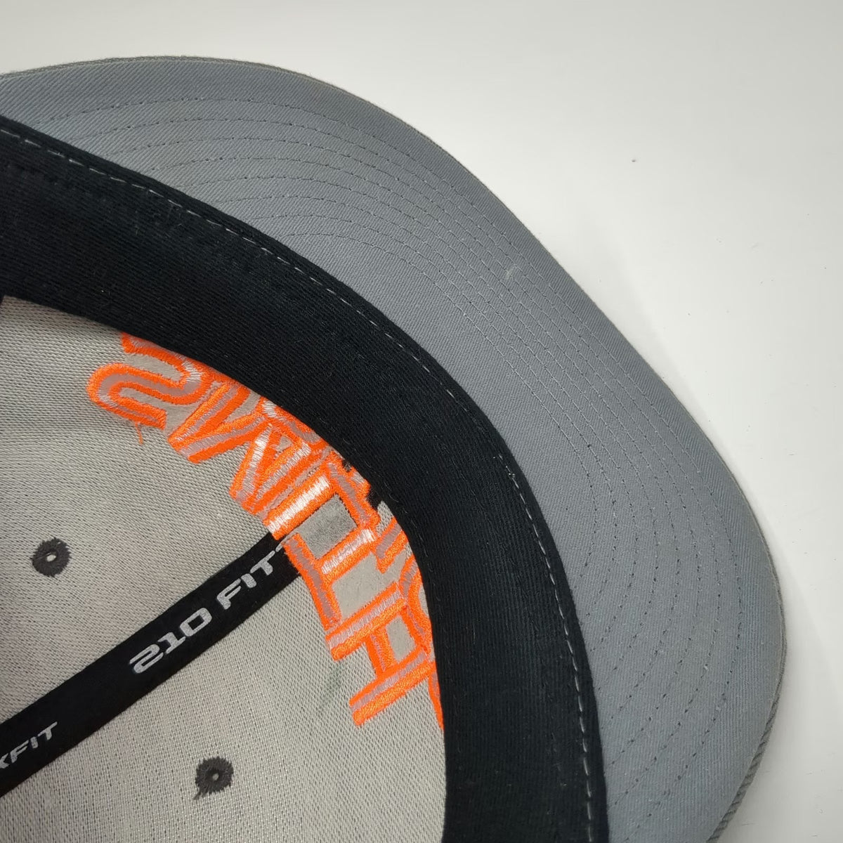 Smith Optics Baseball Cap Gray Orange 7 1/4 Flat Brim 3D Embroidery Fitted Hat