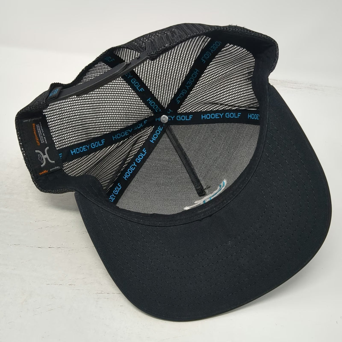 Hooey Trucker Hat Black One Size Golf Embroidery Mesh Snapback Adjustable Cap