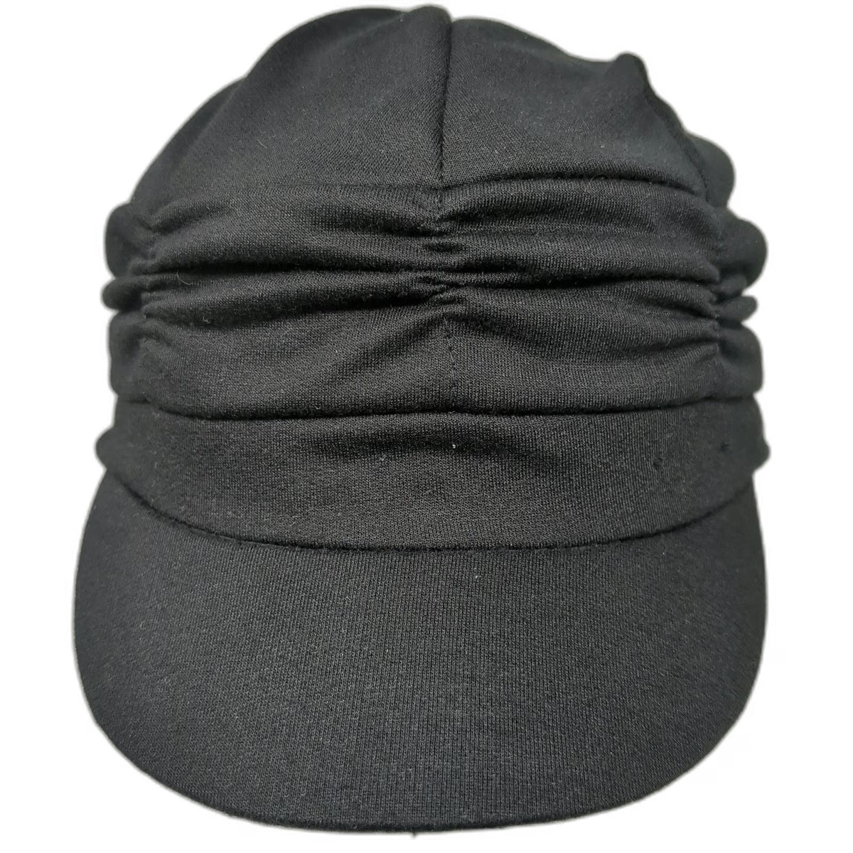 Army Cap Black One Size Ruched Gathered Crown Lined Short Brim Cadet Jersey Hat