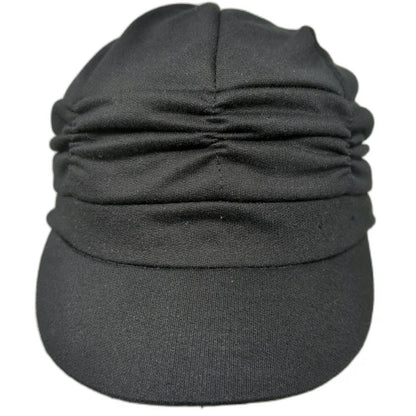 Army Cap Black One Size Ruched Gathered Crown Lined Short Brim Cadet Jersey Hat