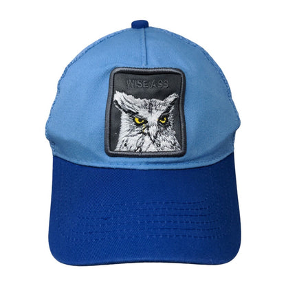 Wise Ass Snapback Trucker Hat Blue One Size Adjustable Embroidered Mesh Back