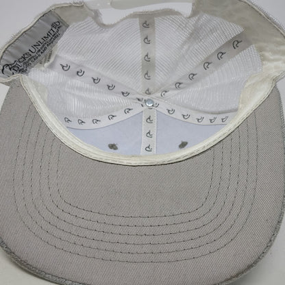 Ducks Unlimited Trucker Hat Gray One Size Snapback Mesh Shield Patch Flag Logo