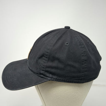 Carhartt Baseball Cap Black One Size Leather Patch Strapback Logo Canvas Hat