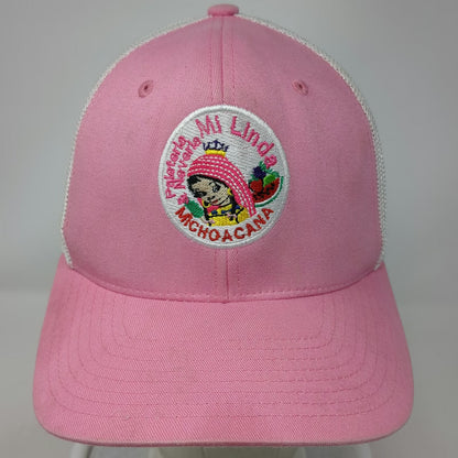 Flexfit Baseball Cap Pink One Size Mesh Back Paleteria Mi Linda Michoacana Hat