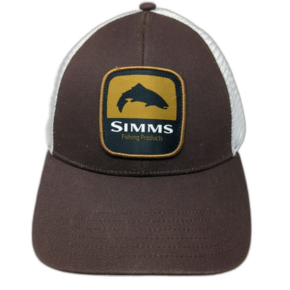 Simms Trucker Hat Brown One Size Mesh Back Fishing Products Patch Snapback Gear