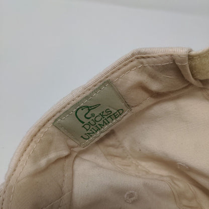 Green Wing Ducks Unlimited Strapback Hat Tan OSFA Adjustable Embroidered