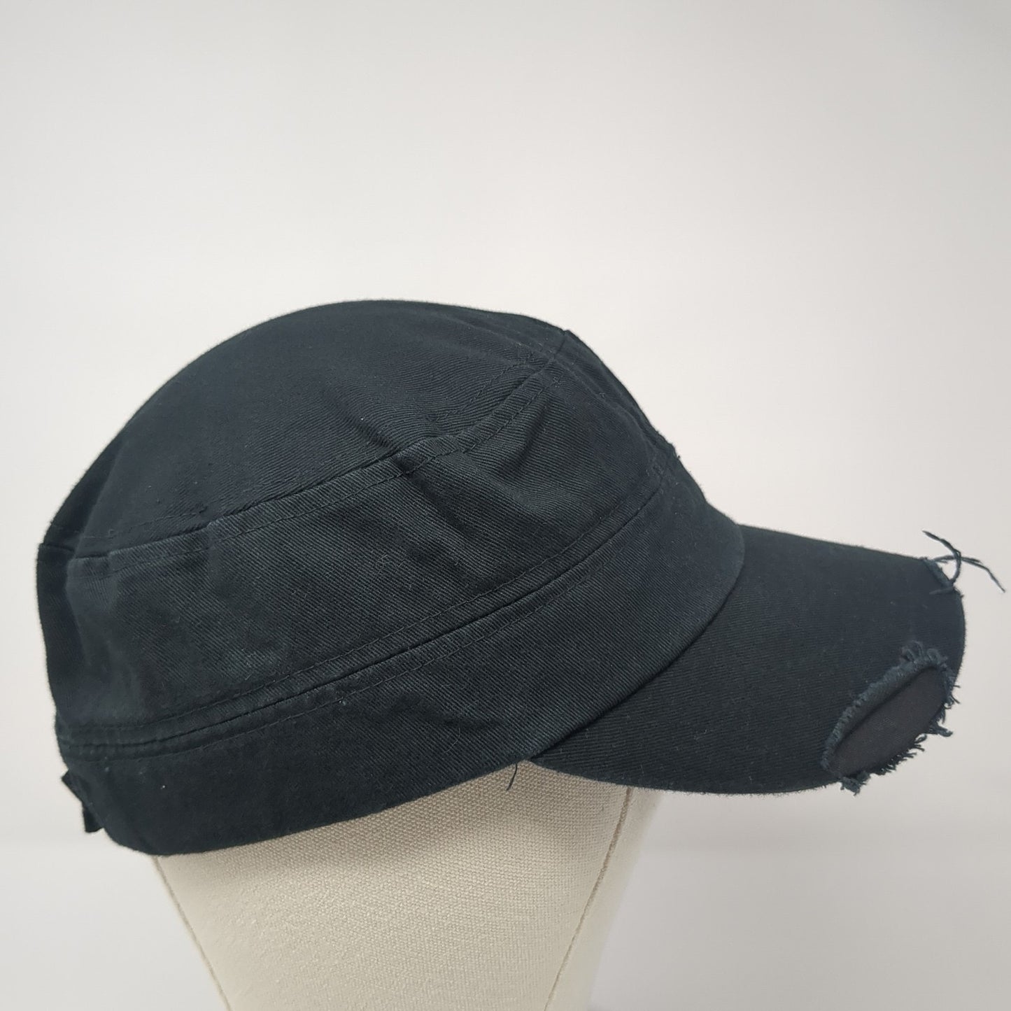 Unbranded Strapback Cadet Army Hat Black One Size Rhinestone Bling