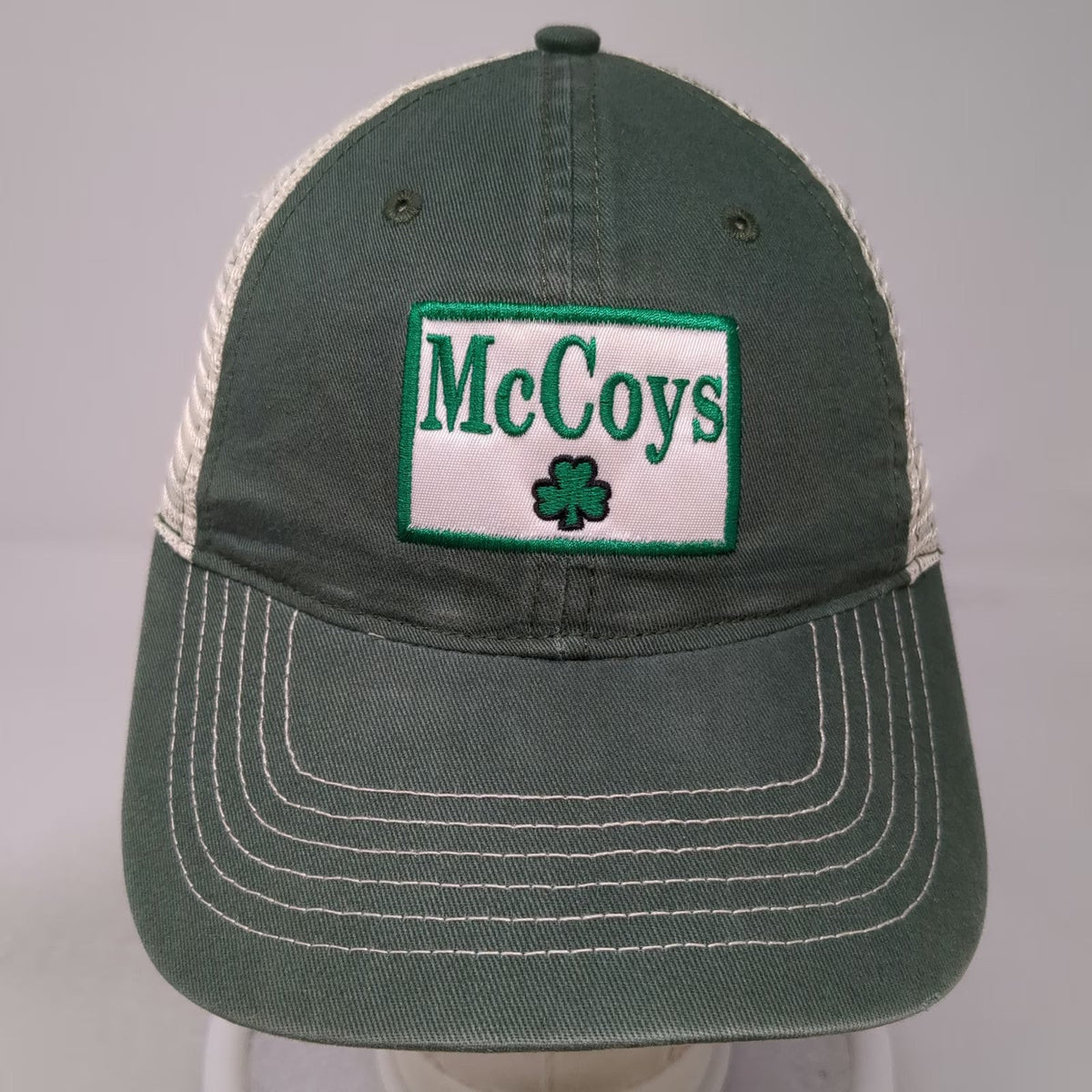 Zkapz Trucker Hat Green OSFM McCoys Clover Patch Snapback Mesh Back Irish Bar