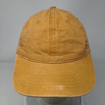 Unbranded Strapback Hat Orangish-Tan One Size Vented Holes 6 Panel Blank