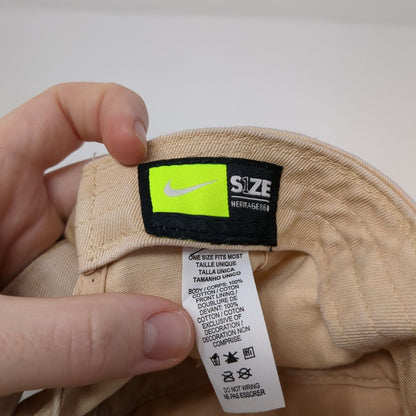Nike Slideback Hat Tan One Size Adjustable Embroidered Heritage86 Swoosh Cotton