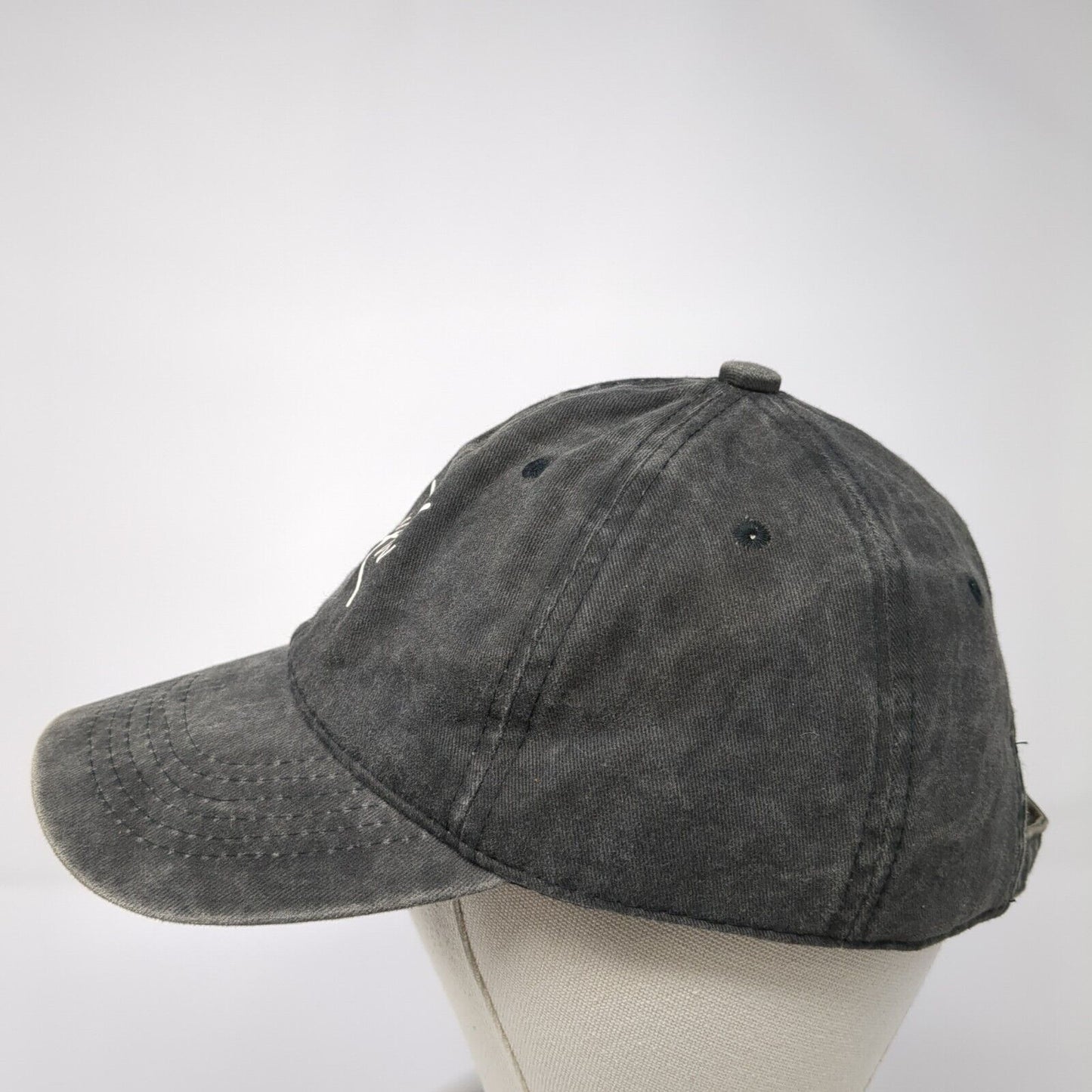 WDW5 Slideback Hat Gray One Size Adjustable Solid 6 Panel Vent Holes