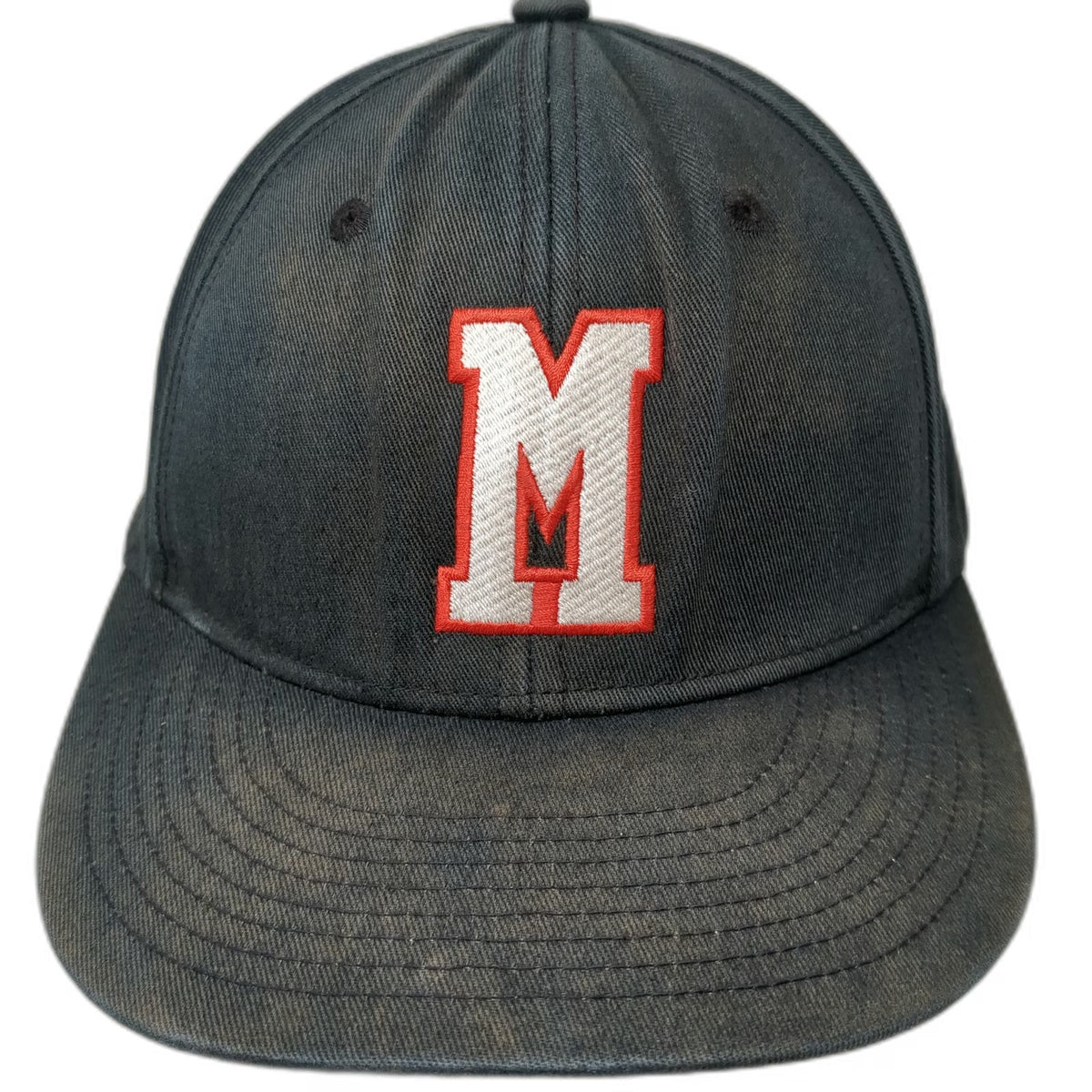 Champro Snapback Black XL Embroidered Letter M Gray Underbrim Sports Hat