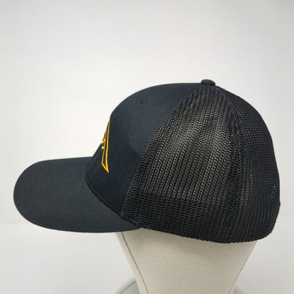 Richardson Mesh Back Trucker Hat Black One Size Flexfit Embroidered Logo
