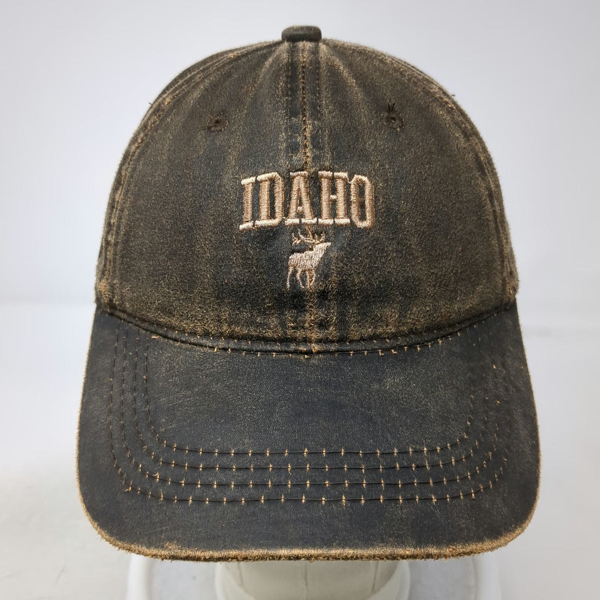 Outdoor Cap Baseball Cap Brown One Size Distressed Idaho Deer Strapback Hat
