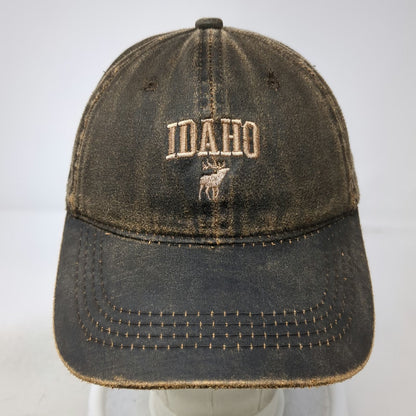 Outdoor Cap Baseball Cap Brown One Size Distressed Idaho Deer Strapback Hat