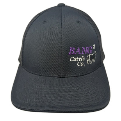 Pacific Headwear Baseball Cap Black 8 Bang 2 Cattle Co Mesh Back Fitted Hat