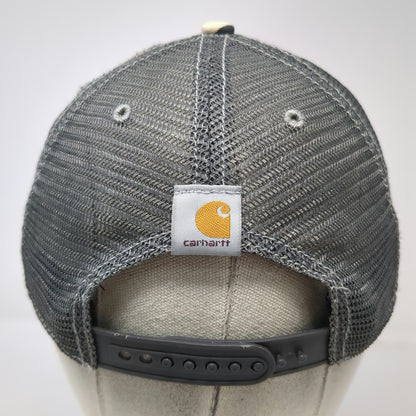Carhartt Trucker Hat Gray Camo Mesh Back Snapback One Size Embroidered Logo