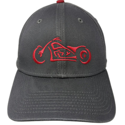 New Era Baseball Cap Gray L 39THIRTY Stretch Fit Motorcycle ProBuild Logo Hat