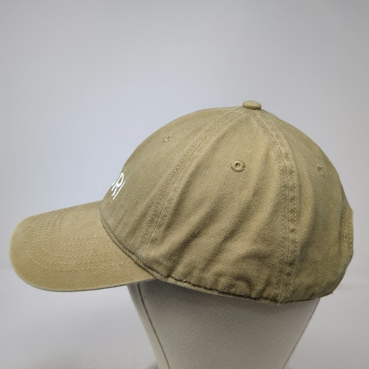 Vuori Baseball Cap Brown White One Size Slideback Strap Embroidered Logo Hat