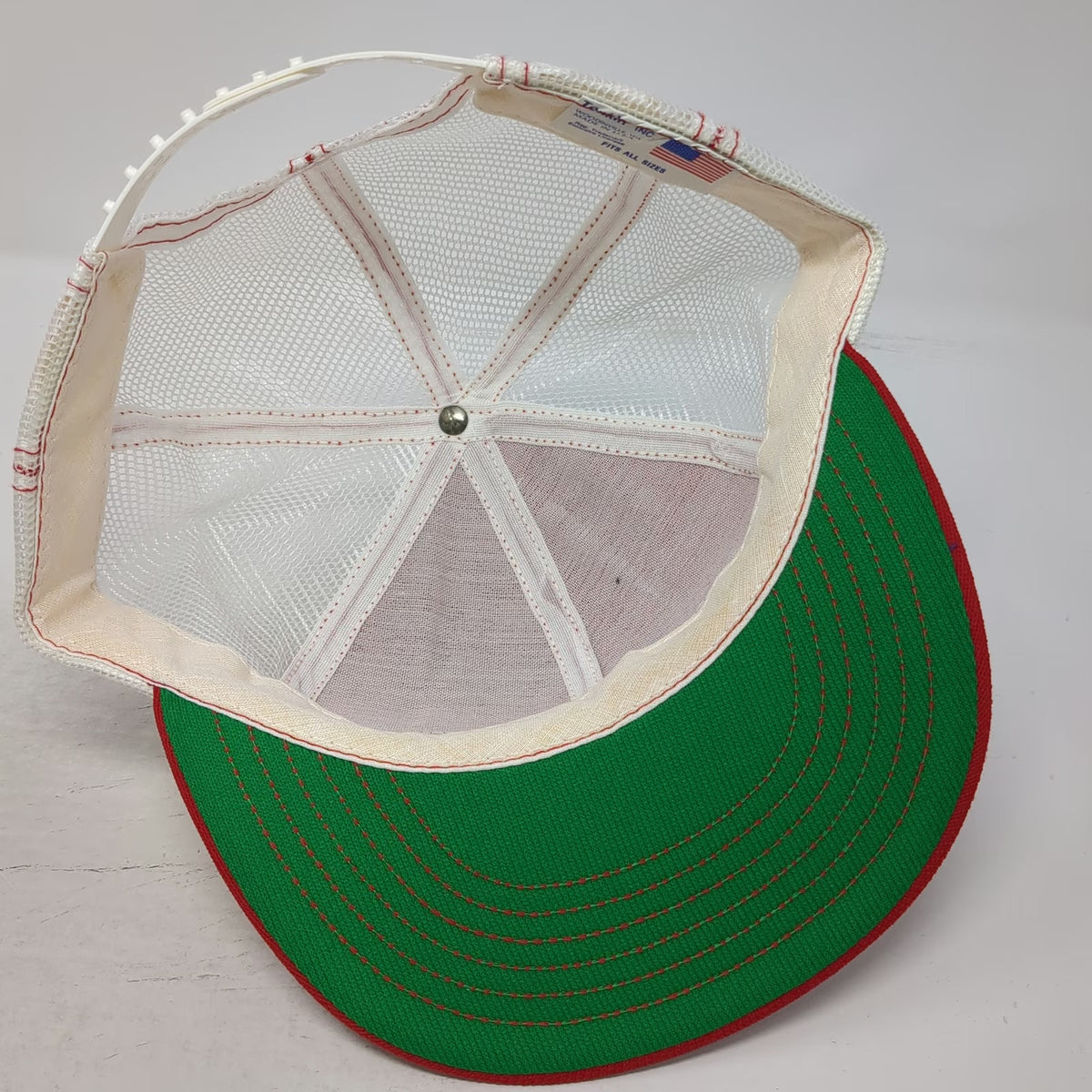 Tonkin Trucker Hat Red White One Size Consolidated Freightways CF Patch USA