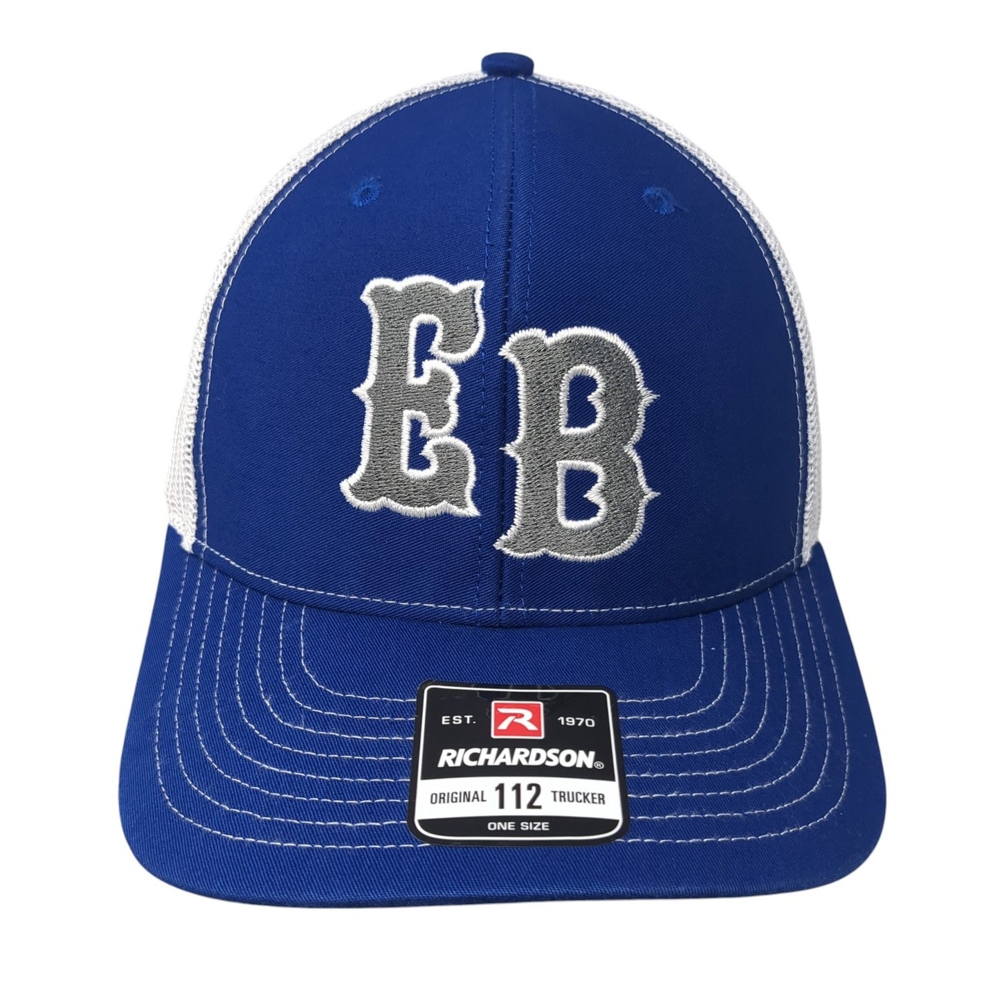 EB Snapback Mesh Back Trucker Hat Blue One Size Colorblock Richardson