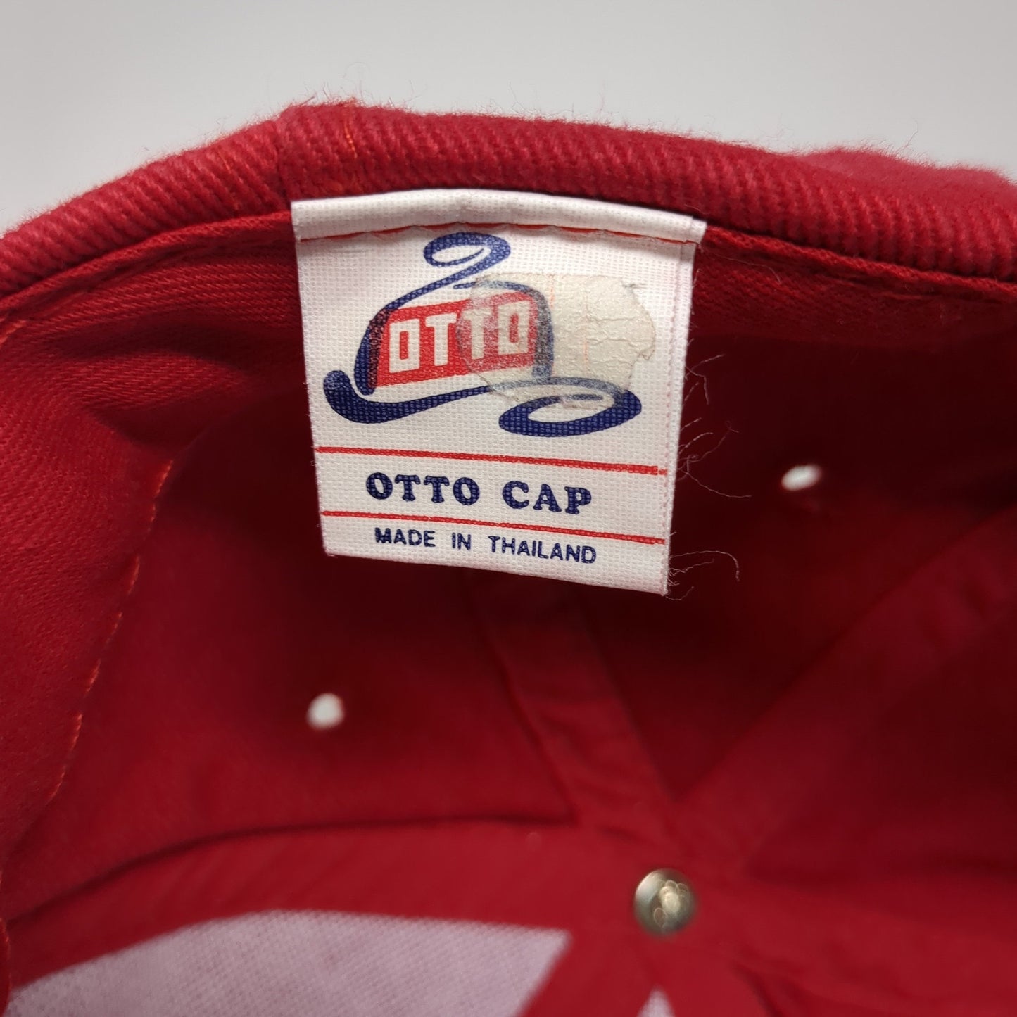 Red Hat Lady's Man Snapback Hat Red One Size Solid Embroidered Otto