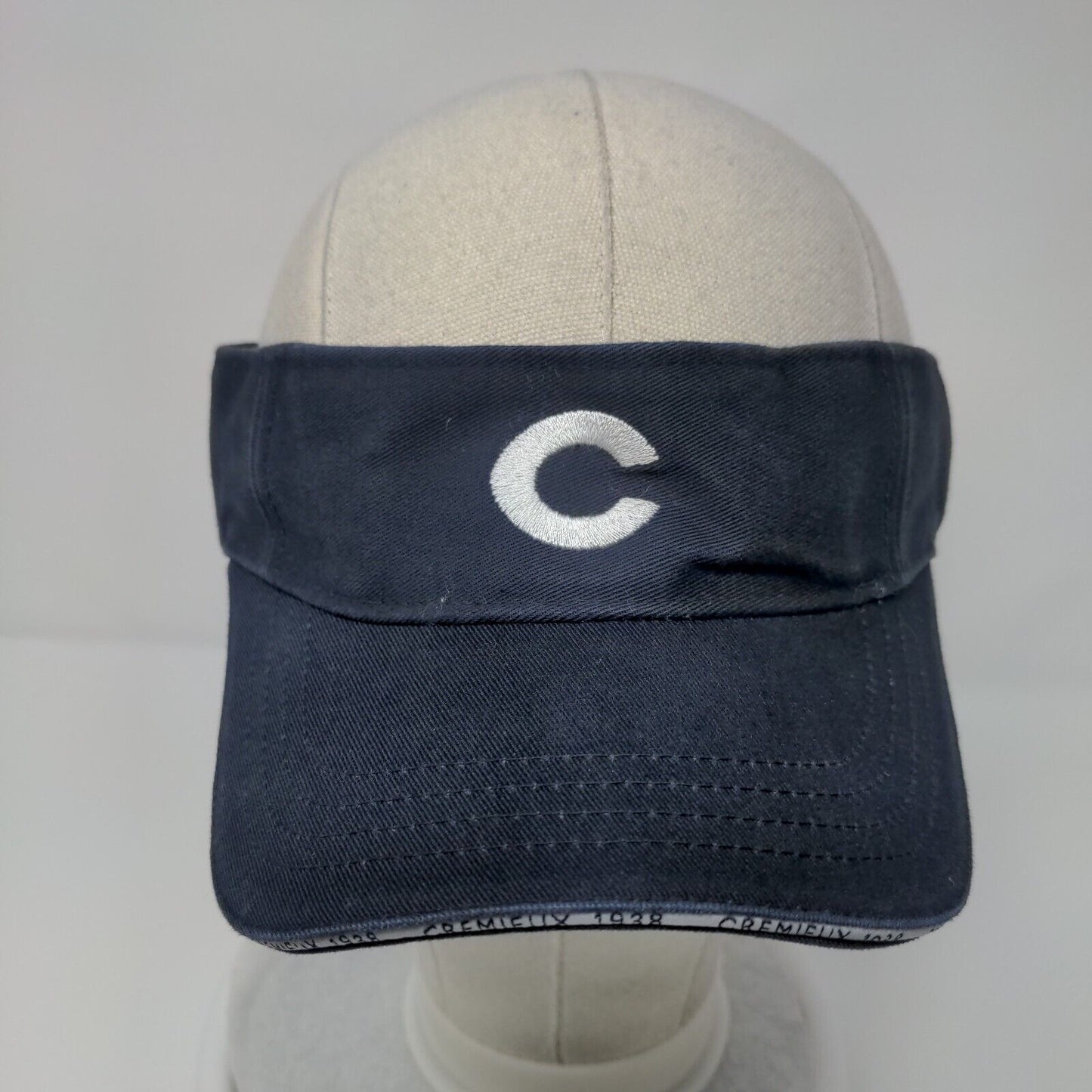Cremieux Strapback Sunvisor Cap Blue OSFA Adjustable Embroidered Cotton