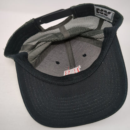 B Snapback Trucker Hat Black One Size Adjustable Embroidered Mesh Back NV Caps
