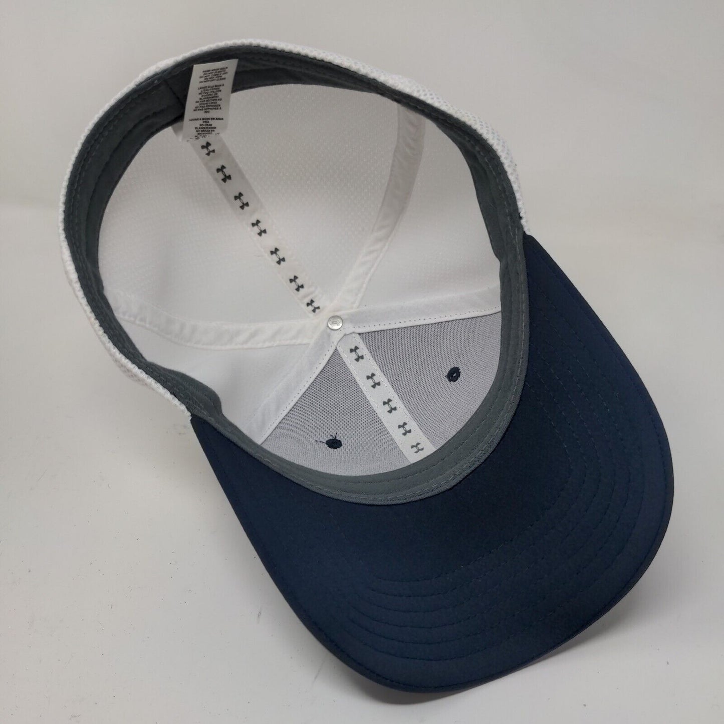 Under Armour Golf Men's Fitted Mesh Back Hat Blue White L-XL Embroidered Logo