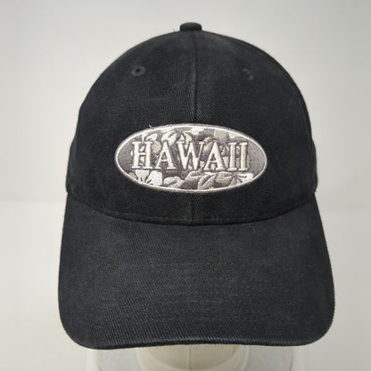 Hawaii Fitted Hat Black One Size Embroidered Solid Vent Holes Hawaiian