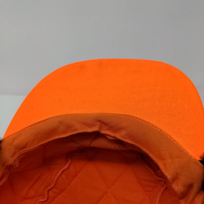 Unbranded Quilted Trapper Hat Orange XL Faux Fur Lined Ear Flap