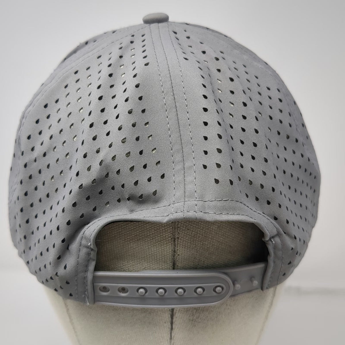 Six Hats Trucker Hat Gray OSFM Laser Perforated Snapback Rope Brim Performance