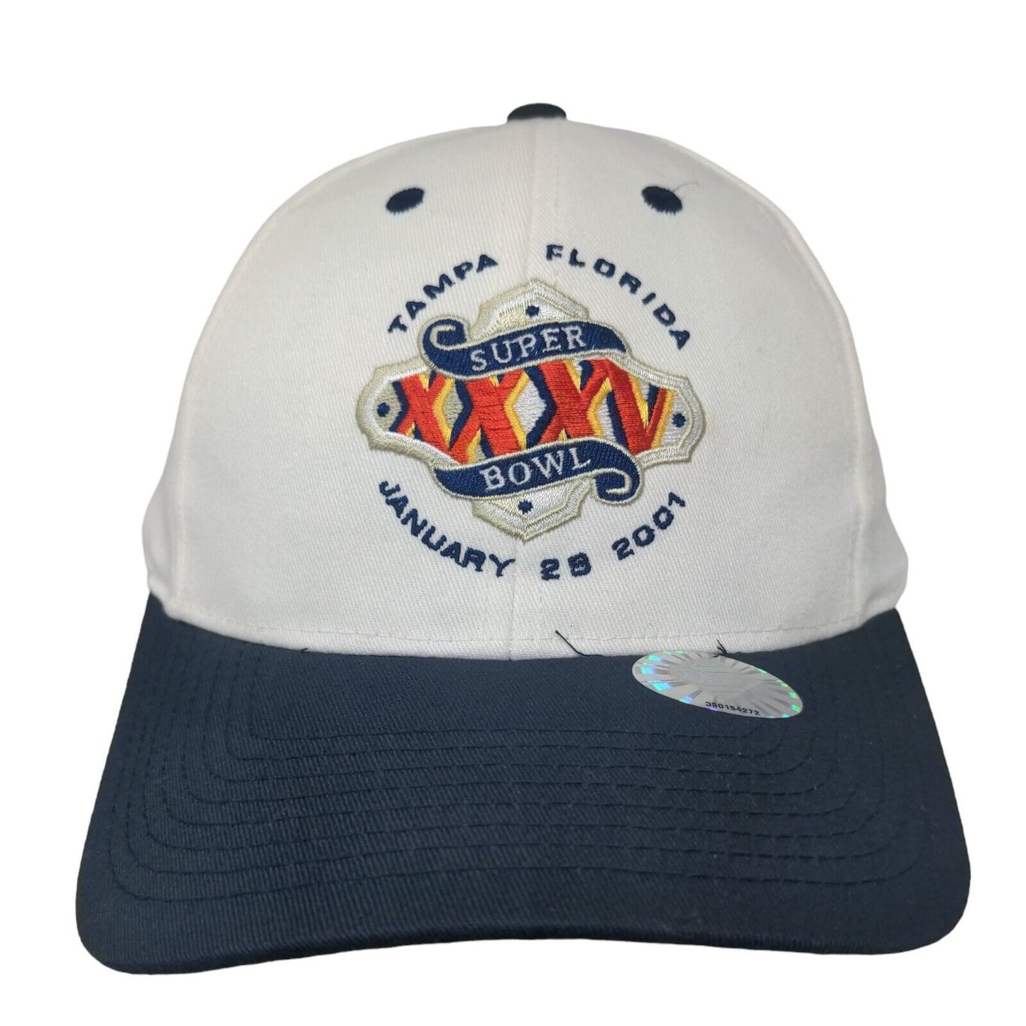 Logo Athletic Men's Snapback Hat White OSFA Vintage Super Bowl XXXV 2001