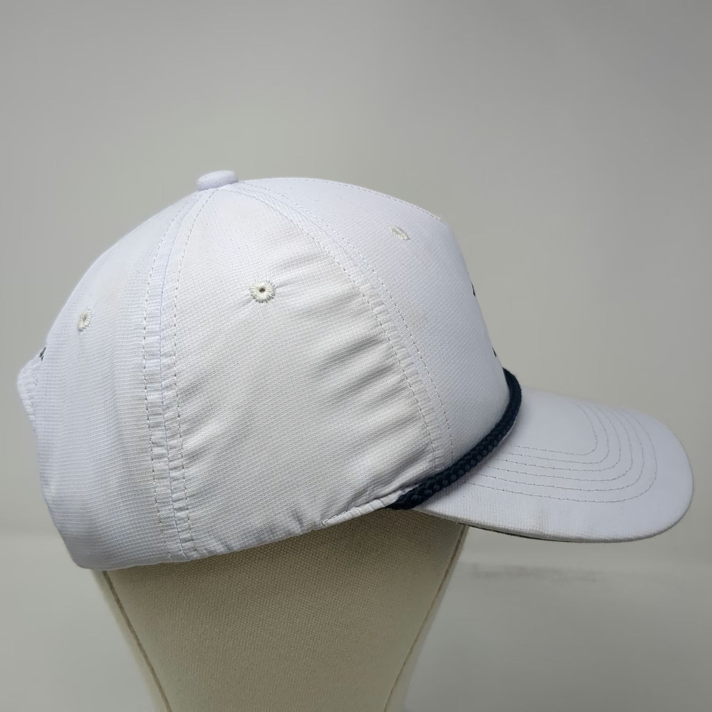 Birdie Retriever 5 Panel White One Size Snapback Rope Golf Hat Dog Flag Logo
