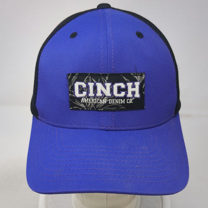 Cinch Baseball Cap Blue XL Fitted Flexfit Mesh Patch Leaf Pattern Underbrim Hat