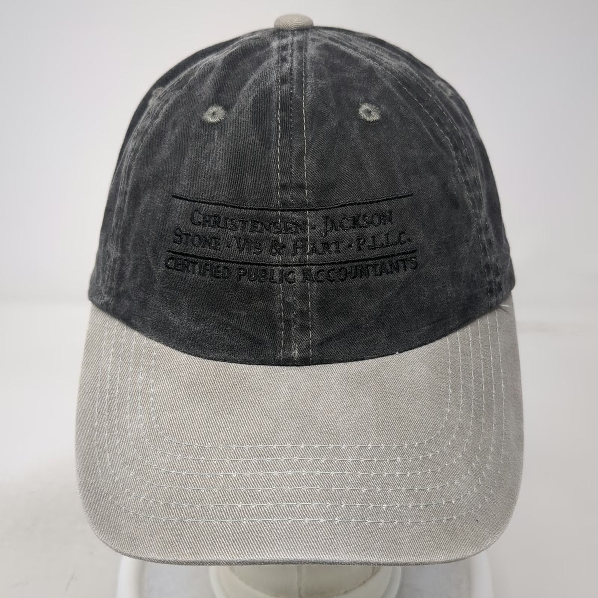 Port Authority Gray One Size Baseball Cap Acid Wash Slideback Accountant Hat