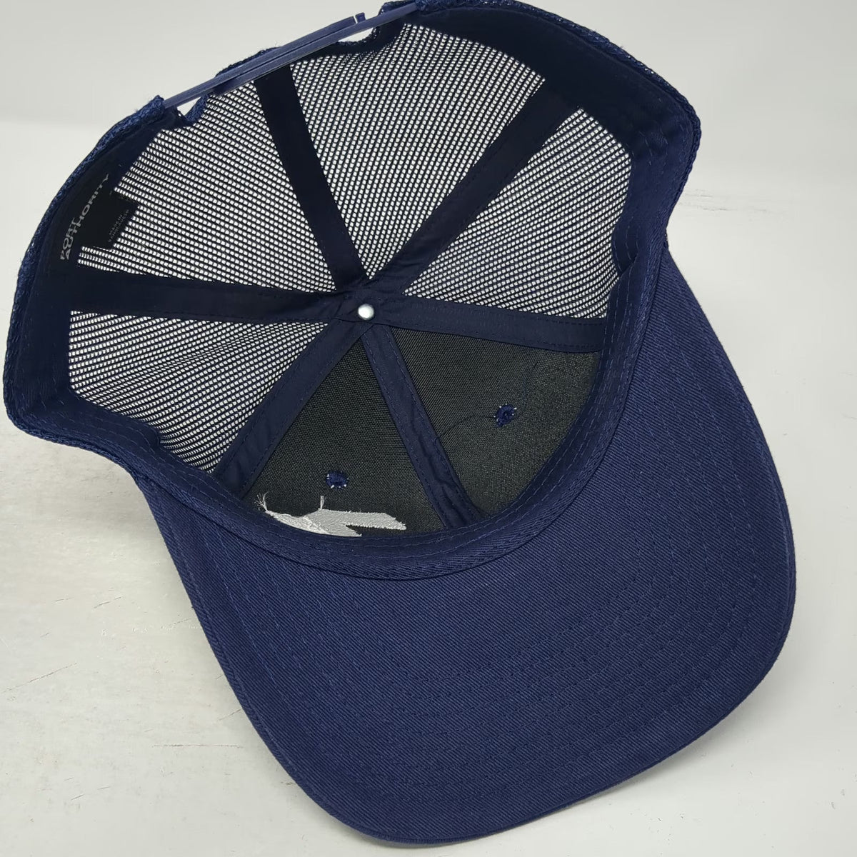 Port Authority Trucker Hat Blue One Size 7k Logo Mesh Snapback Curved Bill Cap