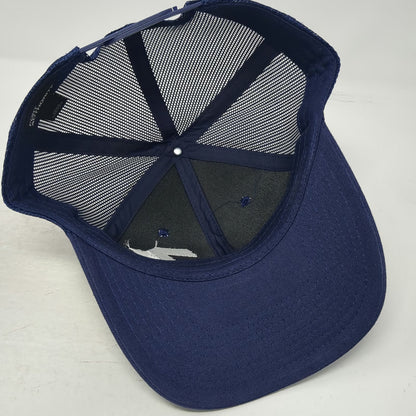 Port Authority Trucker Hat Blue One Size 7k Logo Mesh Snapback Curved Bill Cap