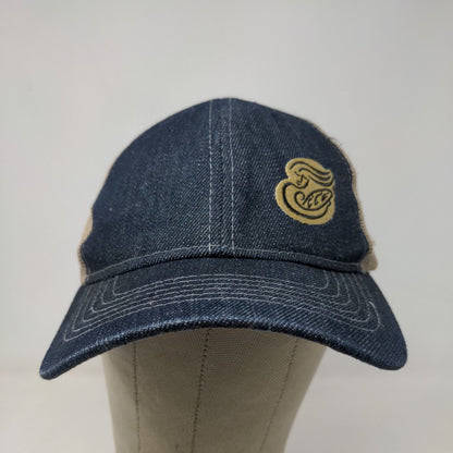 Panera Bread Men's Strapback Mesh Back Hat Blue Tan Employee Uniform Cap