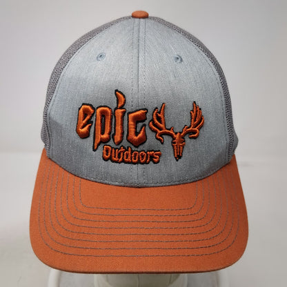 Richardson Trucker Hat Gray Orange One Size Epic Outdoors Deer Skull Snapback