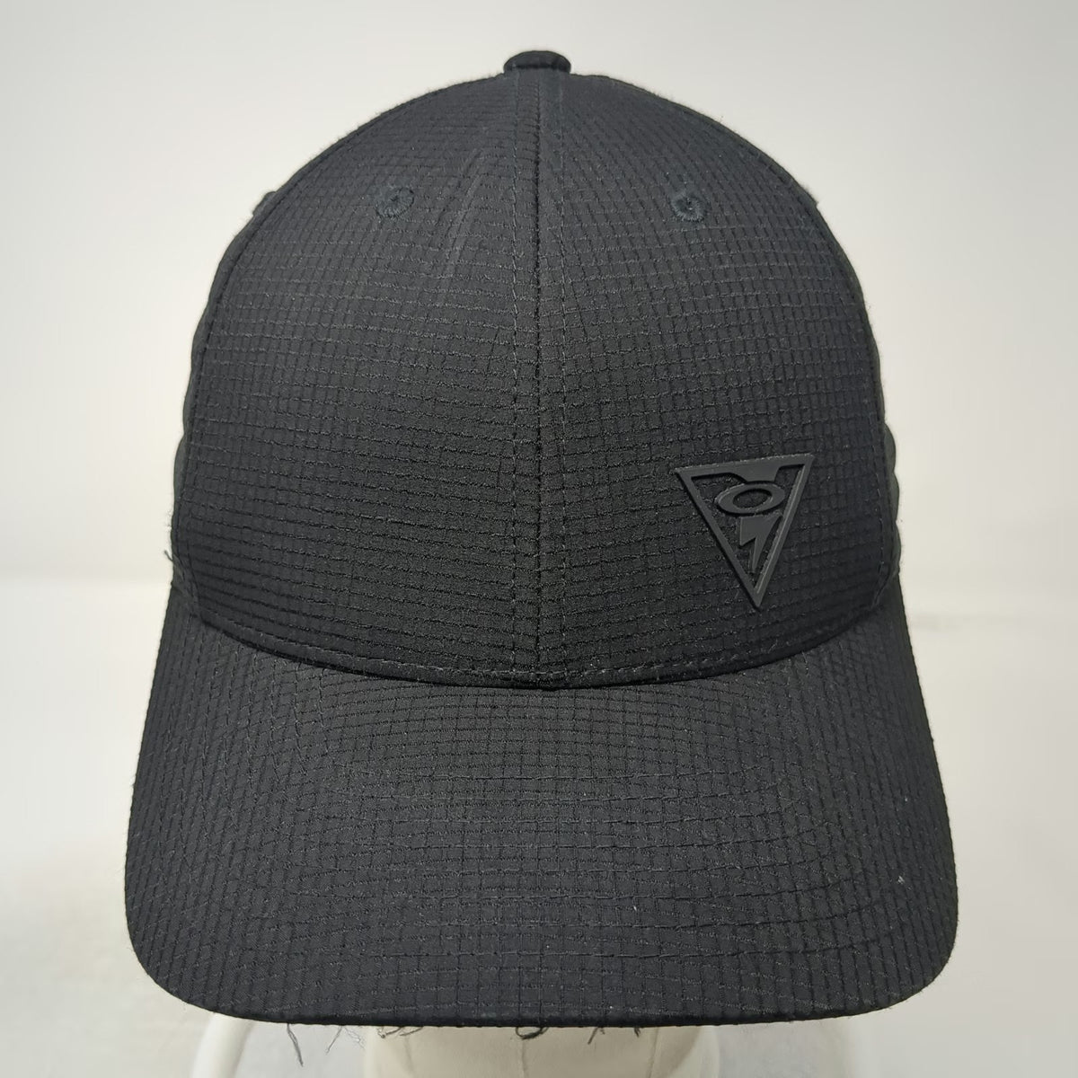 Oakley Baseball Cap Black S-M Flexfit Grid Texture Performance Logo tonal hat
