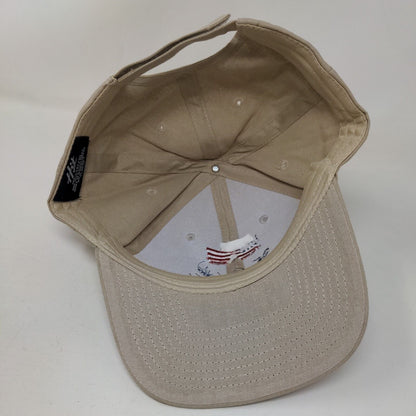 Smile You're On Cannabis Strapback Hat Tan OSFM Embroidered 6 Panel