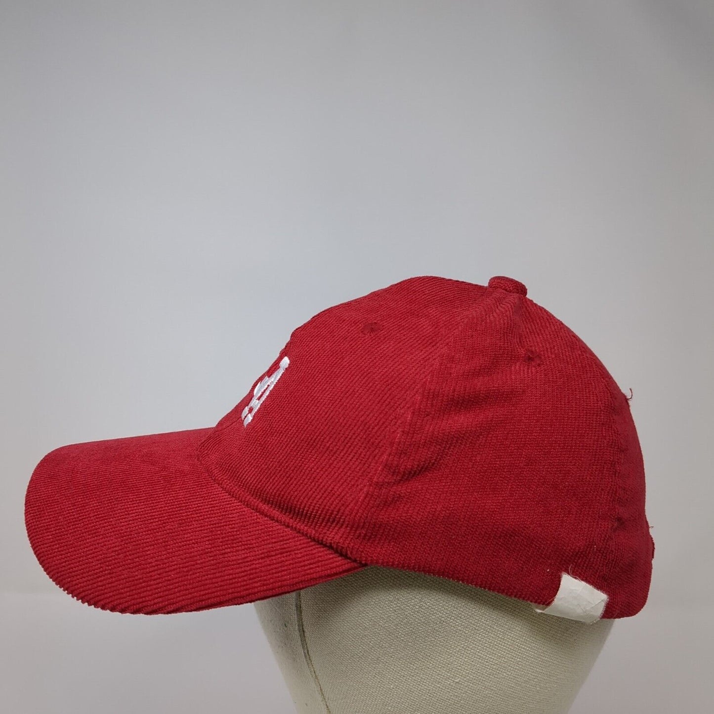LA Los Angeles Slideback Hat Red One Size Adjustable Embroidered Corduroy