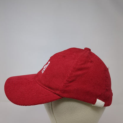 LA Los Angeles Slideback Hat Red One Size Adjustable Embroidered Corduroy