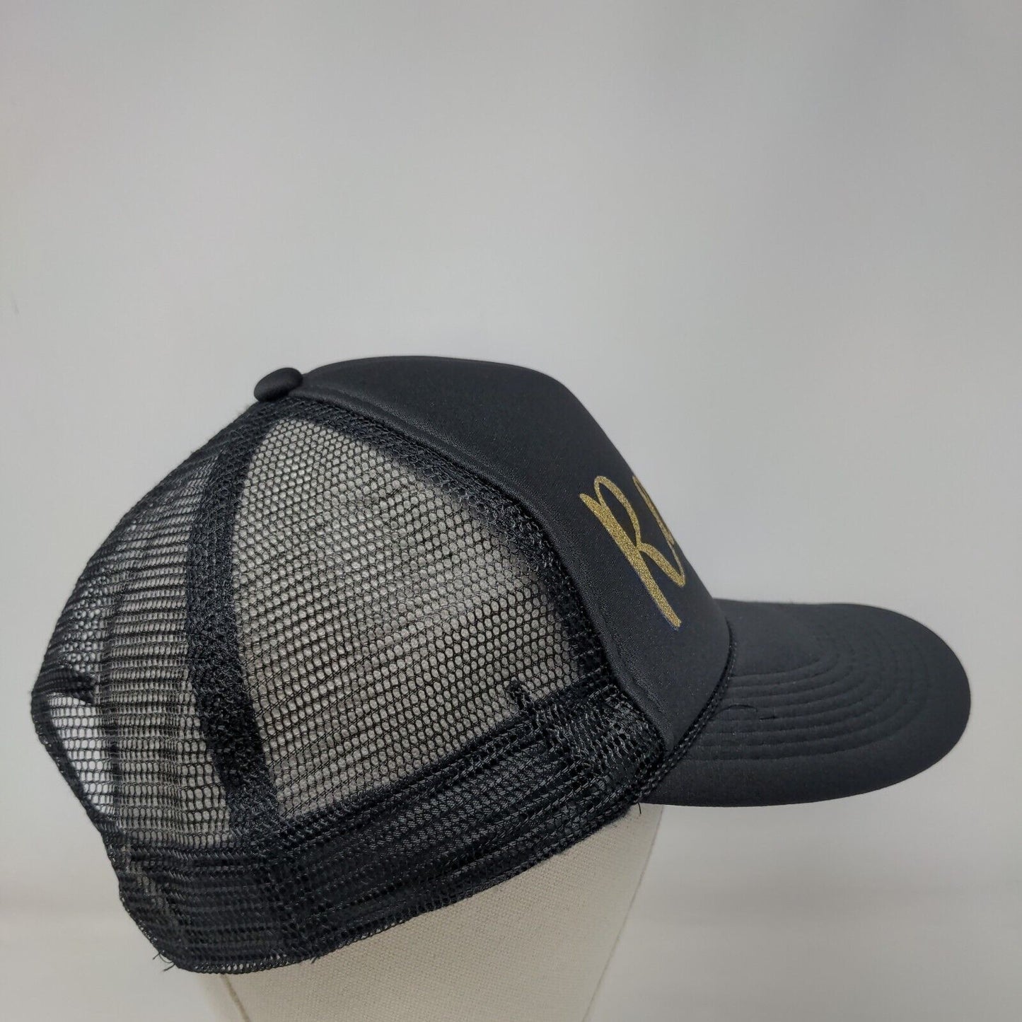 Restore Snapback Trucker Hat Black OSFM Adjustable Mesh Back Rope Otto