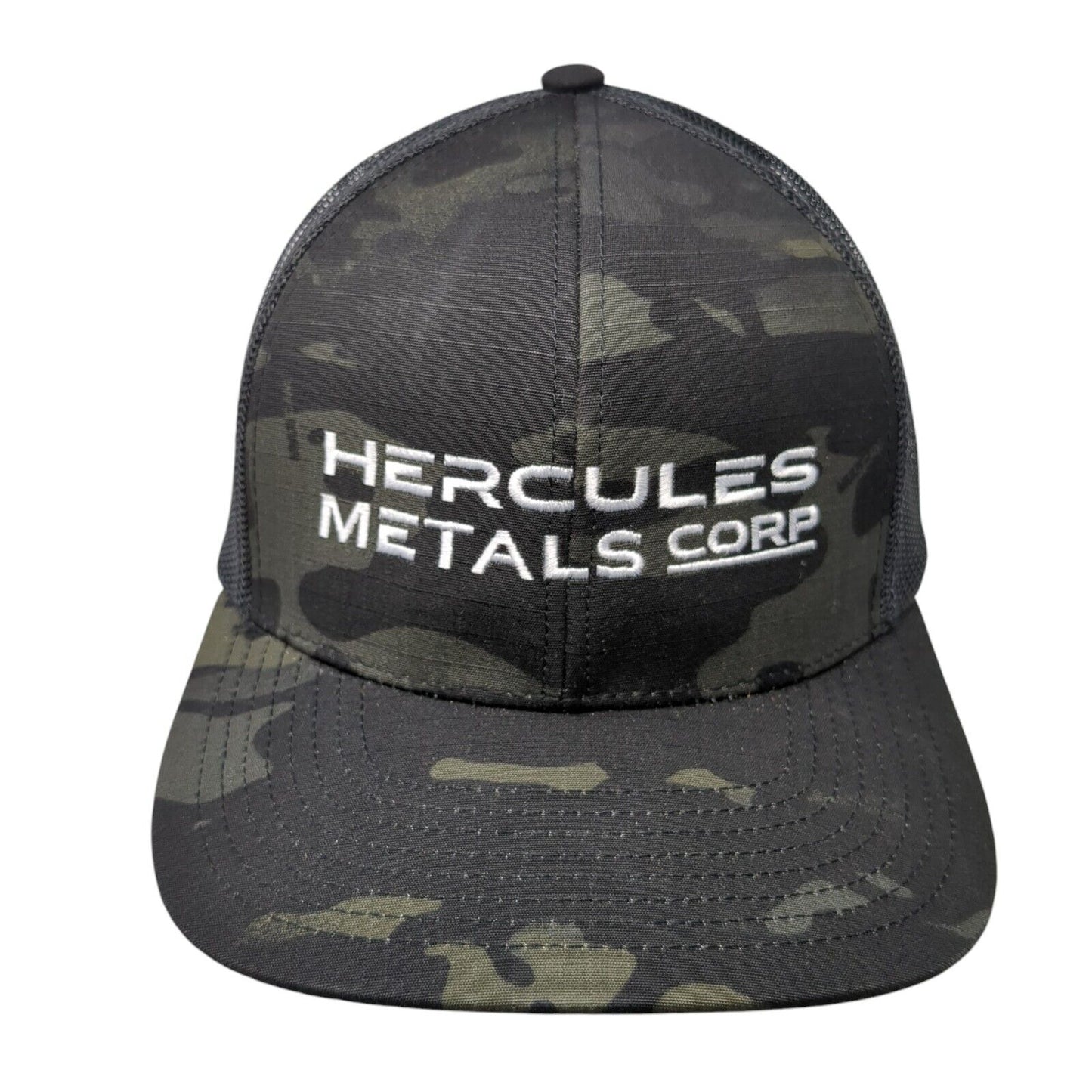 Hercules Metals Corp Snapback Trucker Hat Camouflage OS Mesh Pacific Headwear