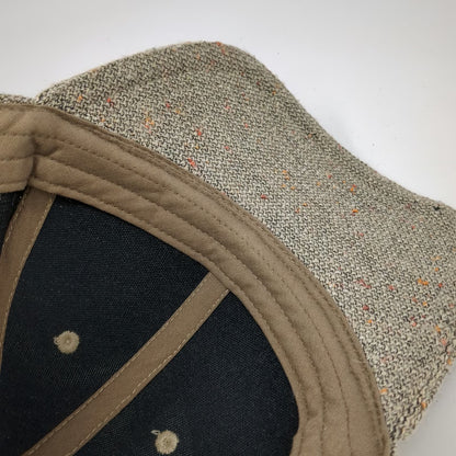 C.C Baseball Cap Brown One Size Speckled Flecked Tweed Fabric Slideback Hat