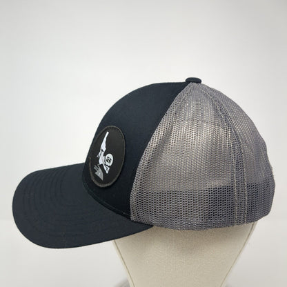 Pacific Headwear Snapback Mesh Back Trucker Hat Black One Size Patch
