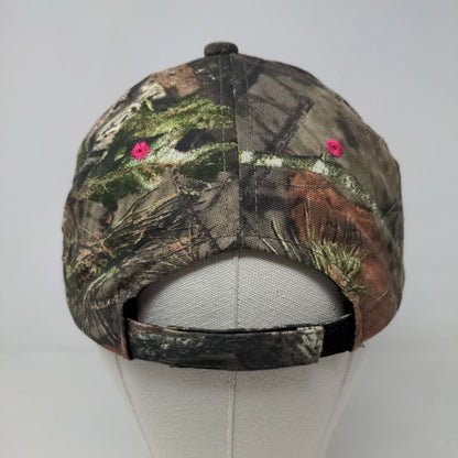 Mossy Oak Women's Strapback Camo Hat Embroidered Logo Pink Accents